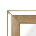thumbnail image 5 of LuxenHome Rustic Wood with Gold Metal Open Frame 31.89" H x 24.02" Rectangular Wall Mirror, Accent and Vanity, 5 of 7