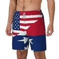 thumbnail image 5 of Men's 2 in 1 Swim Trunks with Compression Liner America Texas Flag Quick Dry Beach Shorts, 5 of 6