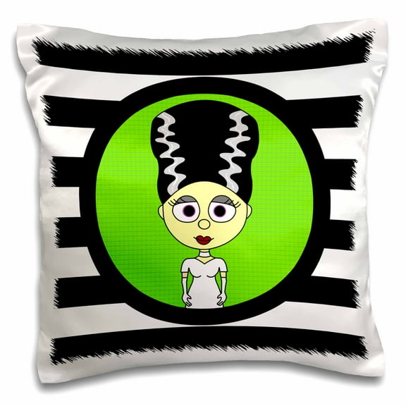 3dRose, Cute Bride of Frankenstein, 16x16 inch Pillow Case