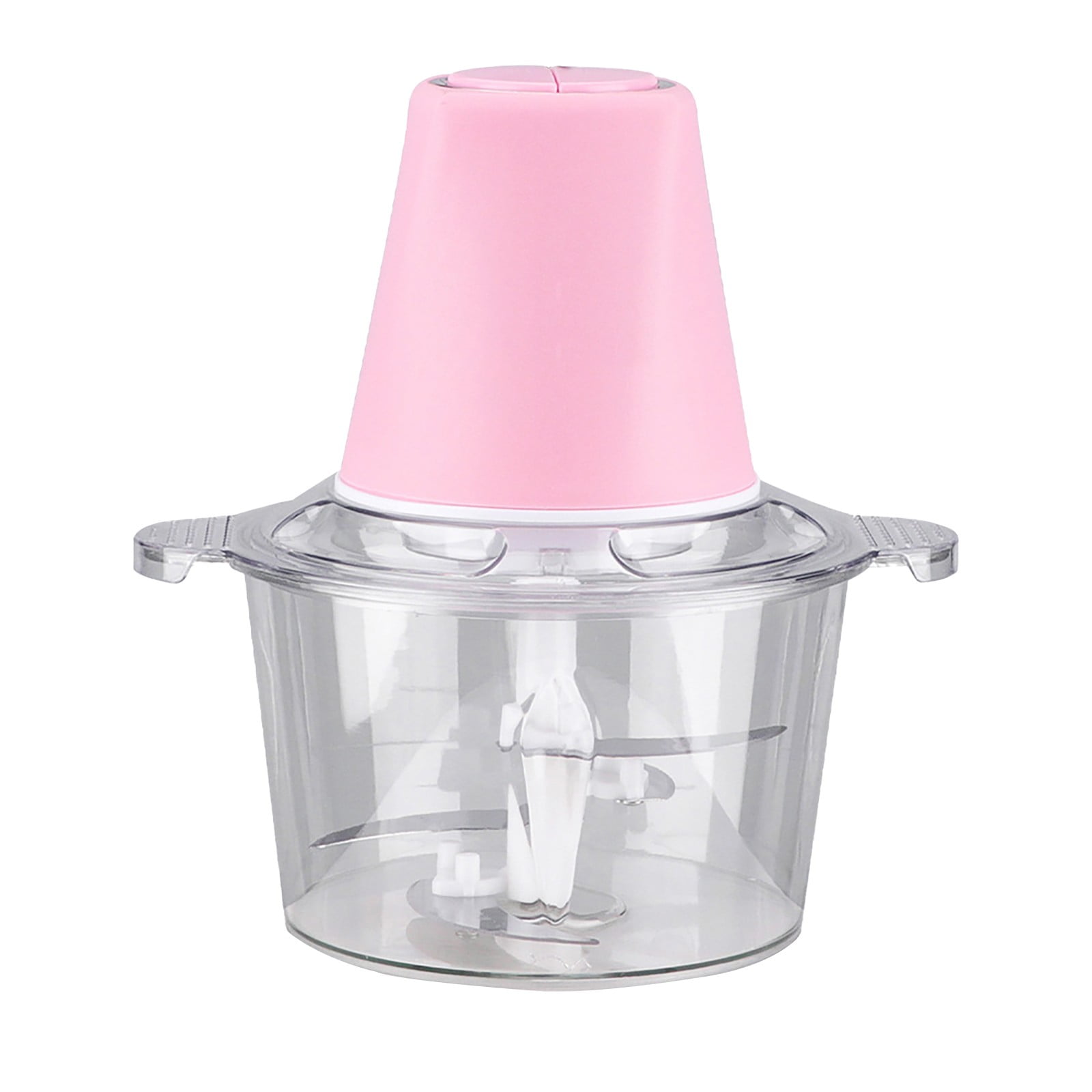 Food Processor Electric Meat Grinder 200W Food Chopper with Large Sharp Blade & Protective Case & Scraper, 2 L Capacity For Vegetable Fruit Meat Powerful Chopping Grinding, 1Pc(Clear,7.8x4.7x9.4")
