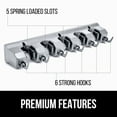 thumbnail image 5 of GORILLA GRIP Wall Mount Organizer, Hooks and Slots to Hold Mop, Broom, Tools, Easy Install, 6 Hooks 5 Slots, Gray, 5 of 9