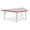 Gray/Red, variant on Trapezoid Activity Tables - 30" X 60", E-height - Freckled Gray/Yellow/Gray