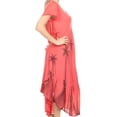 thumbnail image 3 of Sakkas Watercolor Palm Tree Tank Caftan Dress - Coral - One Size, 3 of 5