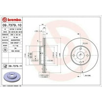 Brembo 09.7379.11 BRAKE ROTORS Fits select: 1994-1997,1999 MAZDA MX-5 MIATA