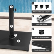 Crestlive Products 40lbs Square Concrete Umbrella Base, Outdoor Market Umbrella Stand, Black