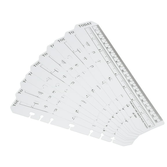Uxcell 8.7"x1.8" Bookmark Ruler Snap-in Ruler Measuring Tools for A5 Size 6-Hole Binder Notebook Clear 20 Pack