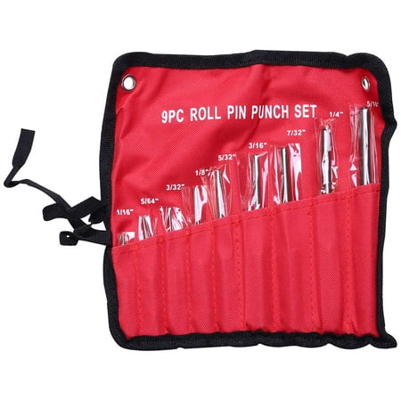 

9Pcs Steel Multi Size Round Head Pins Punch Set Grip Roll Pins Punch Tool Kit Hollow End Punch Chisel