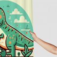 thumbnail image 3 of Awypu Dinosaur Watercolor Art Prints Shower Curtain Home Bathroom Decoration White, 3 of 7
