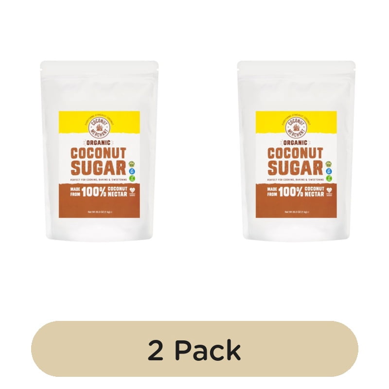 Coconut Merchant Organic Coconut Sugar 1kg, British Import (Pack of 2)