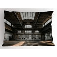 thumbnail image 1 of Industrial Pillow Sham Inside a Hangar Old Architecture Construction Urban Life Timeworn Windows, Decorative Standard King Size Printed Pillowcase, 36 X 20 Inches, Brown White Grey, by Ambesonne, 1 of 2