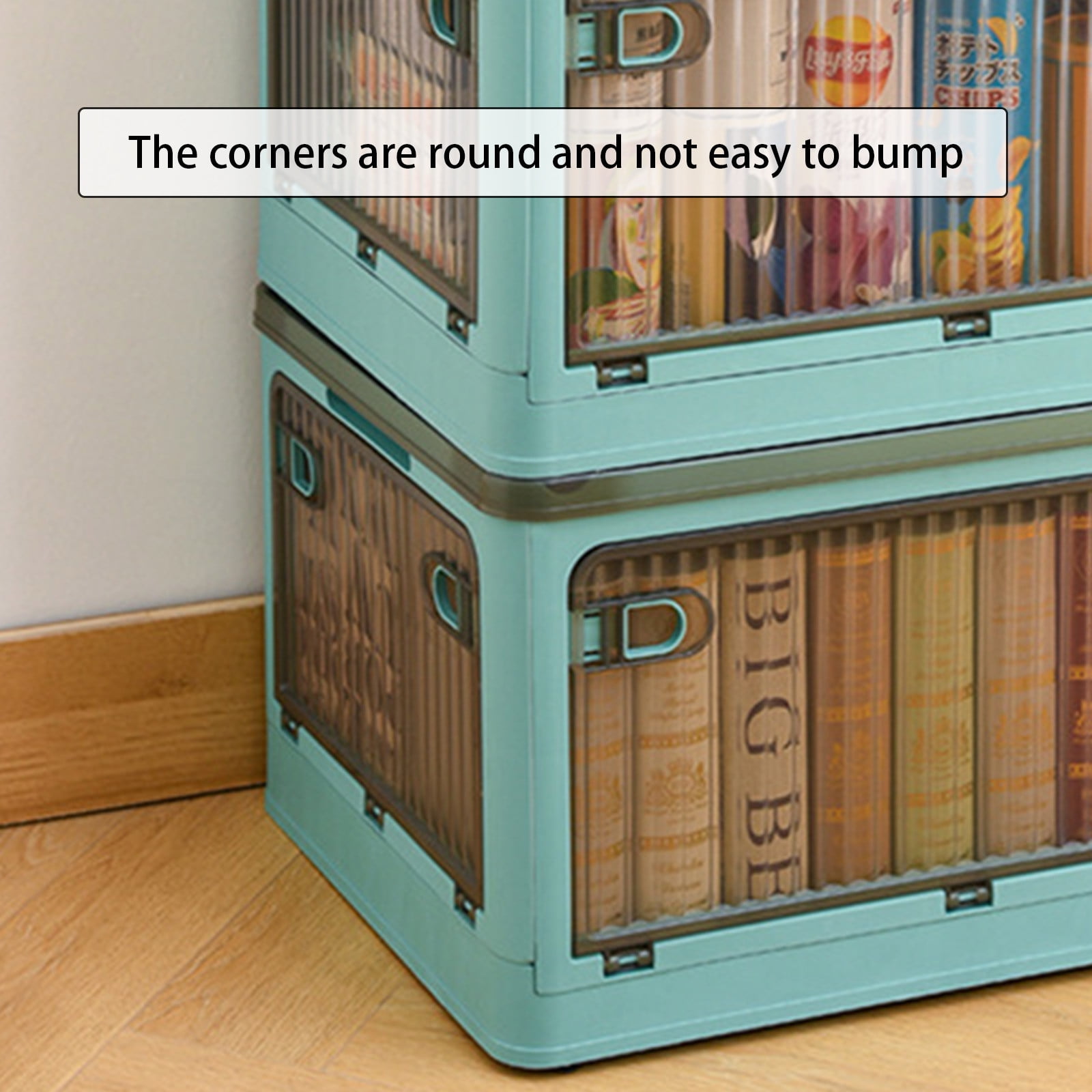 Storage Bins with Lids, Plastic Closet Organizer, 28L Stackable Toy Storage Box, Folding Storage Bins, Large Storage Container for Toys and Clothes