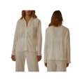 thumbnail image 4 of Liacowi Women Juniors Pleated 2 Piece Outfit Loungewear Pants Set Long Sleeve Button Down Blouse Shirt Palazzo Pants Suit Streetwear, 4 of 5