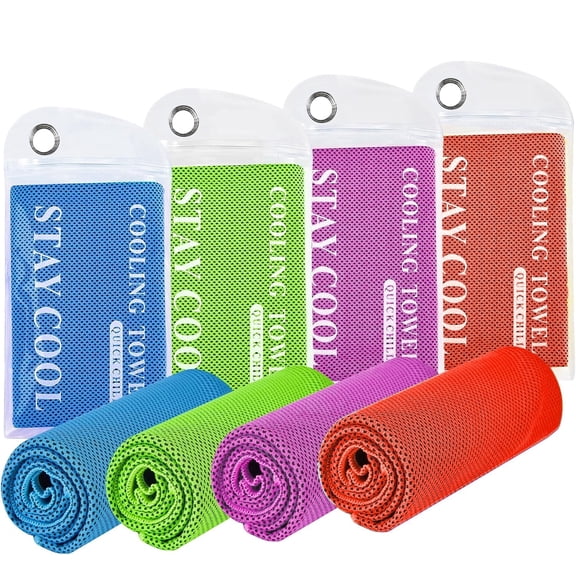 4 Pcs Cooling Towels 40"x12" Cool Sweat Towels,Cooling Towels for Neck and Face,Workout Towels