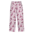 thumbnail image 2 of Pink Denim Hat Boot Pattern Pajama Pants Soft Lightweight Lounge Pants Bottoms Sleep Pants Warm Comfy, 2 of 9