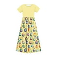 thumbnail image 5 of Cowsor Big Girls Short Sleeve Round Neck Easter Print Dress Casual Maxi Gown with Pockets Comfortable Holiday Outfit for 4 to 14 Years Old Kids Spring Parties, 5 of 7