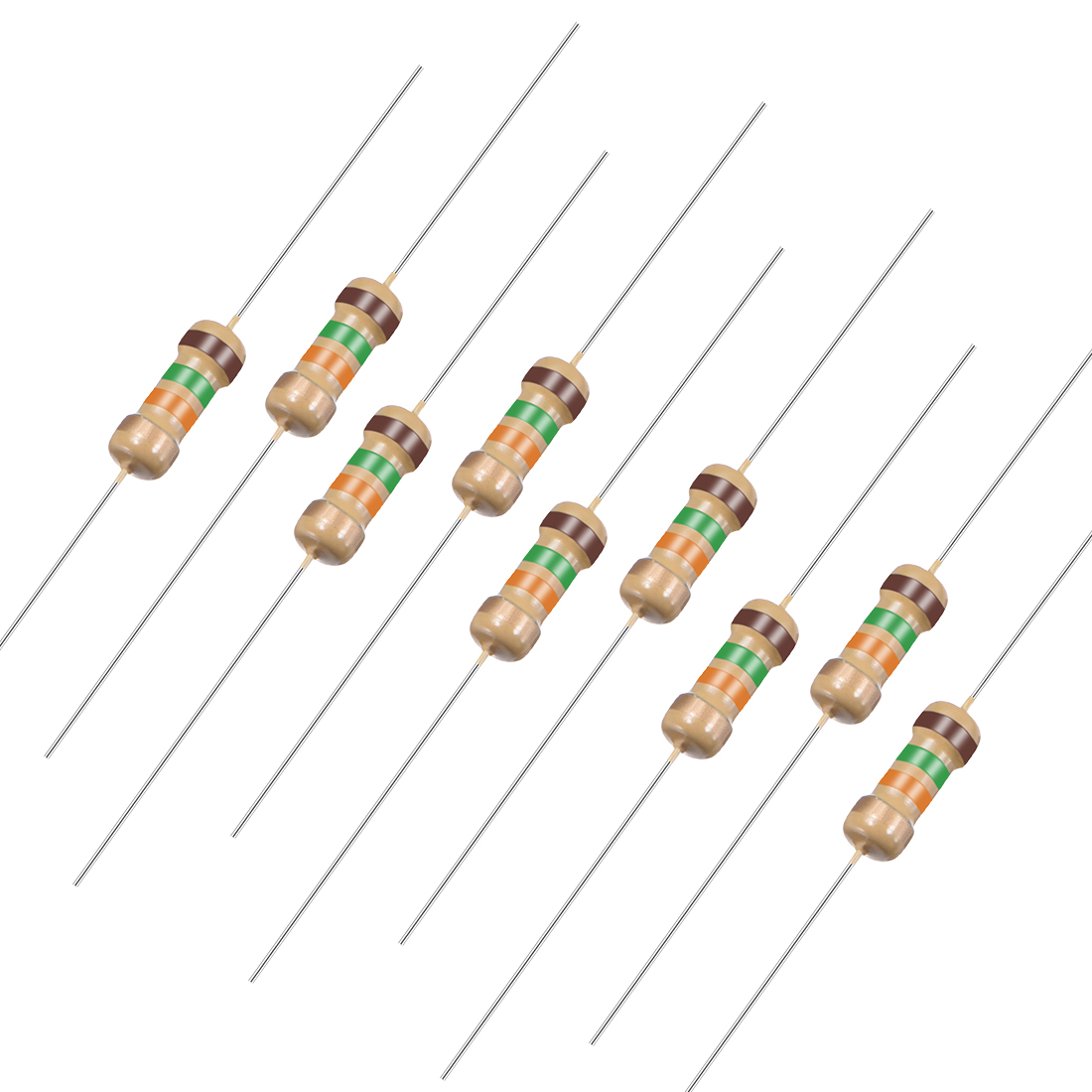 1000pcs Axial Carbon Film Resistors 15k Ohm 0.25W 5%Tolerances 4 Color