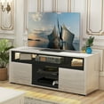 Dextrus High Gloss TV Stand with LED Ambient Lights, Modern TV Stand