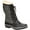 Black Herringbone Distressed Vegan Nubuck/Nylon, variant on JBU by Jambu Womens Chilly Faux Leather Faux Fur Lined Mid-Calf Boots
