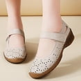 thumbnail image 2 of Beige Women Breathable Round Toe Closed Toe Slip On Flat Casual Shoes Comfortable Lightweight Walking Shoes For Everyday Use, 2 of 9