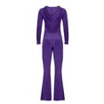 thumbnail image 6 of vigerkar Tracksuit Womens Two Piece Lounge Set Long Sleeve Zip up Hooded Jacket Wide Leg Pants Y2k Sweatsuit Set (Purple, XXL), 6 of 6