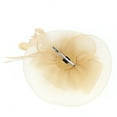 thumbnail image 6 of Fascinator for Women! Comdrip Fascinator Women's organza Church Kentucky Derby British Bridal Tea Party Women's Fascinators Beige One Size, 6 of 7