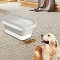 thumbnail image 5 of Airtight Dog Food Storage Container with Wheels, 15kg Foldable Pet Food Bin with Locking Lid, Portable Dry Food Dispenser for Rice Cereal, Kitchen Pantry Organization, 5 of 6