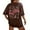 Brown, variant on Women's T-Shirt Oversized Longline Tee with Novelty Letter Graphic for Everyday Comfort and Casual Style XXL Green