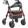 thumbnail image 1 of Andador con ruedas Soundfuse para personas mayores con asiento, plegable y ligero, con ruedas grandes de poliuretano de 20 cm, asiento ergonómico y doble ajuste de altura., 1 of 5