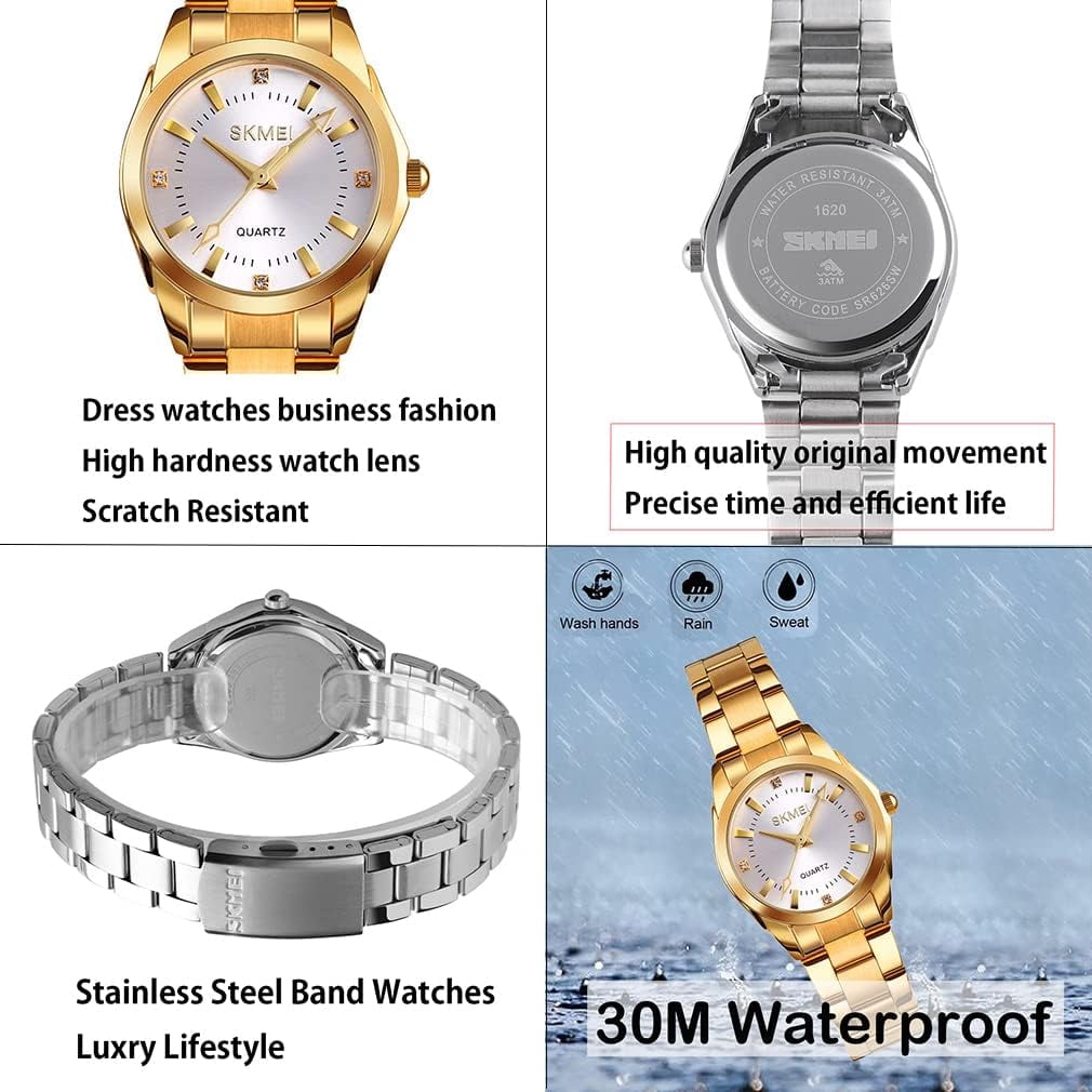 Watches for Women Ladies Female Fashion Waterproof Dress Business Stainless Luxury Classic Analog Quartz Simple Wife Gifts Wrist Watch