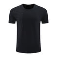 thumbnail image 2 of Running T-Shirts for Men with Zipper Pocket Short Sleeve Tshirts Shirts Casual Solid Color Basic Pullover Slim-Fit Crewneck Tees Tops, 2 of 8