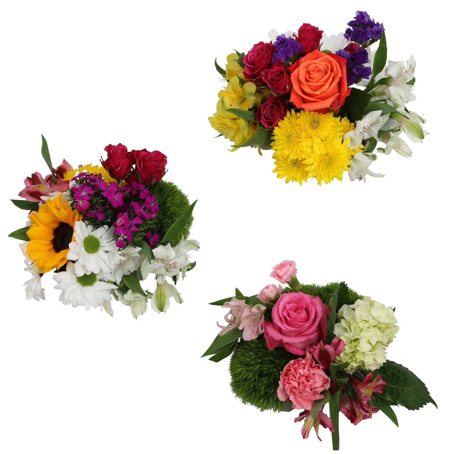 Mixed Flower Bouquet Small with Vase , Colors May Vary