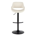 thumbnail image 5 of Silver Orchid  Svellingen Adjustable Bar Stool with Rounded T Footrest - Set of 2 Cream Noise Fabric/Black Metal Black Finish Polyester Polyester, 5 of 5