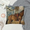 thumbnail image 2 of Qinduosi Throw Pillow Cover The Cat Riding a Horse is in The Among Decorative Pillowcase Square Throw Pillow Case Home Couch Decor Cushion Cover " White, 2 of 5