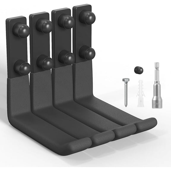 Heavy Duty Garage Hooks, 4-Pack Ladder Hooks for Garage Wall Ladder Hangers Wall Mount Wall Hooks for Hanging Ladders,Ropes, Hoses, Garden Tools(4 Inch)