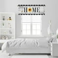 thumbnail image 2 of Sunflower Kitchen Curtains Short and Valance Set Black and White Buffalo Plaid Floral Dining Room Fabric Curtain Drapes Spring Summer Flowers Holiday Cafe Curtains Valance for Home Decor, 2 of 5
