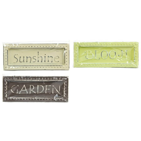 Die Cuts with a View 3 Pc. Embossed Dot Magnet Set - Sunshine (Cream), Bloom (Green), Garden