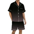 thumbnail image 1 of GPOECD Men's Sleepwear Plus Size Men's Gradient Multicolored Silk Satin Short Sleeve Button Up Home Wear Set Mens Pajama Set Light Purple,S, 1 of 4
