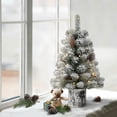 thumbnail image 2 of CC Christmas Decor Pre-lit Potted Artificial Flocked Christmas Tree - 2’ - Warm White LED Lights, 2 of 2