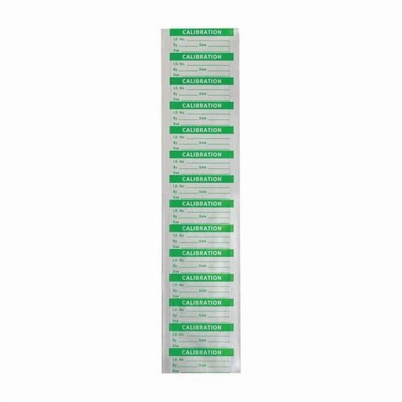 Electromark CalibrationLabel,Green,Polyester,PK350 Y604693