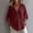 Wine, variant on Dxzfnsa Women Blouses Womens Half Button Down Solid Color Pullover Shirt Linen Shirts Cotton Linen Short Sleeve Summer Lapel Collared Blouses