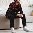 thumbnail image 7 of Susaid Colorful Sparkling Print Men's Long Sleeve Pajama Set, Two-Piece Button-Down Loungewear PJs Set, Comfortable Sleepwear for Relaxation-XX-Large, 7 of 7