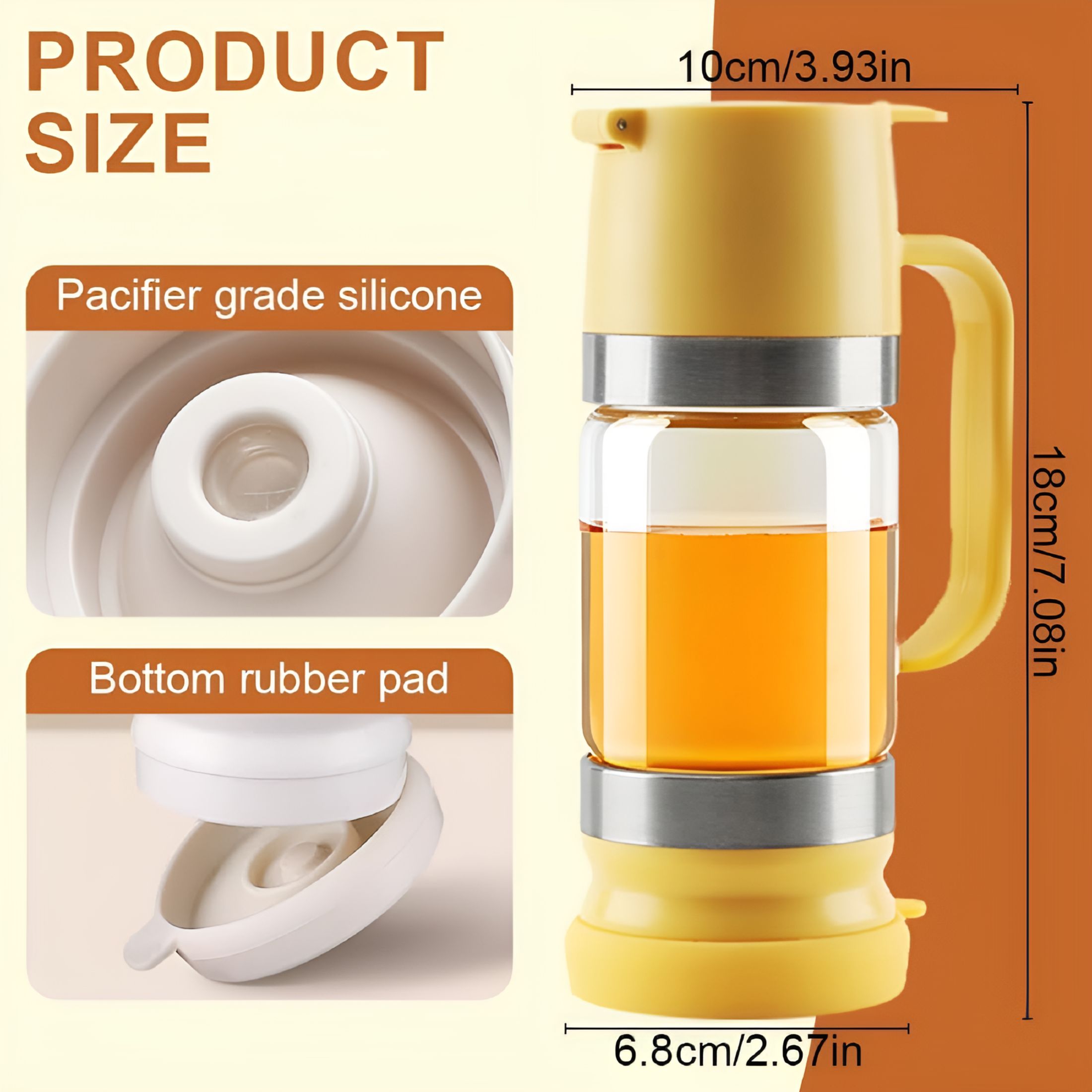 ACDANC 2026 New Glass Honey Dispenser,Upgraded Honey Dispenser No Drip Glass,Maple Syrup Dispenser,9 Oz Honey Jar with Handle,Syrup Dispenser for Coffee,Tea (Black)