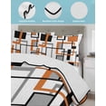 thumbnail image 4 of Quilts Queen Size, Orange Black Grey Geometric Soft Comforter Bedding Set for Bed, Middle Century Modern Abstract Art Lightweight Quilted Bedspread with Pillow Cover(2 Pieces), 90x96 Inch, 4 of 6