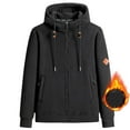 thumbnail image 1 of Men's Winter Solid Color Thickened Fleece Double-sided Rocking Hooded Padded Sweater Jacket, 1 of 8