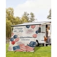 thumbnail image 4 of 4th of July RV Awning Sun Shade Screen 9'X7' USA Flag Balloon Mesh Sunscreen Patriotic Star Fireworks Awning Shade Screen with Zipper UV Blocker Completed Kits Outdoor Canopy for RV Motorhome Camper, 4 of 7