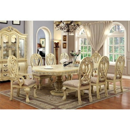 - Furniture of America Madison 9 Piece Traditional Dining Set in Cherry