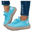 thumbnail image 6 of YLYL Womens Stripe Knit Sneakers Lace up Breathable Mesh Thick Sole Walking Shoes for Casual Wear, 6 of 9