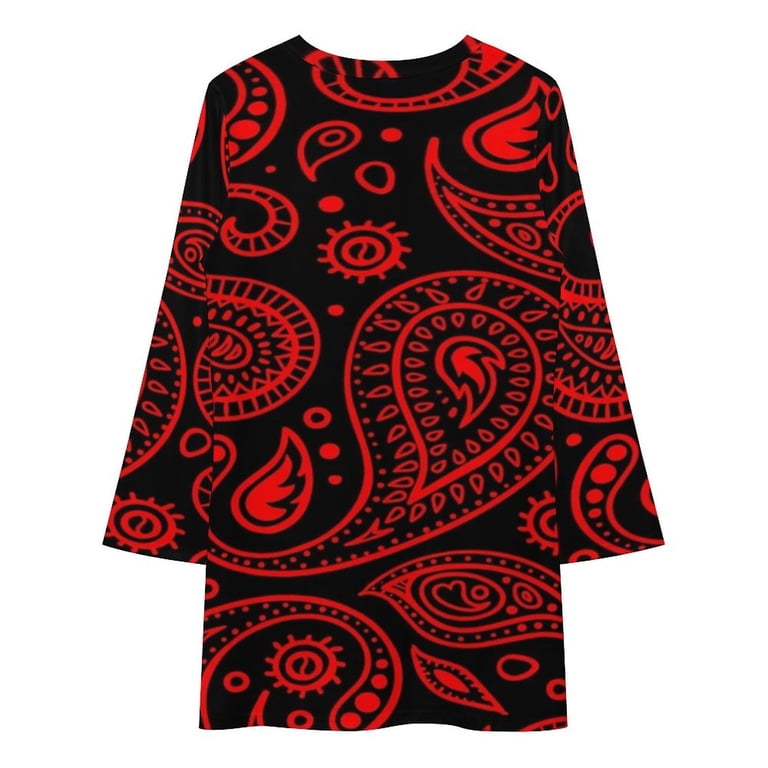 red and black paisley dress Paisley Garden Mix Print Keyhole Fit and Flare Dress - Red/Black