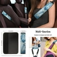 thumbnail image 4 of KUIFORTI Blue Tie Dye Print Car Seat Covers Full Set 11 Piece Seat Covers Steering Wheel Cover Seat Belt Pads Cover Cup Coasters Automotive Interior Accessories for Most Cars, 4 of 6