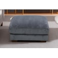 thumbnail image 3 of Dark Grey Corduroy Ottoman Footrest, Soft Upholstered Square Foot Stool with Wood Legs, Multi-Purpose Footrest for Living Room Bedroom, 3 of 5